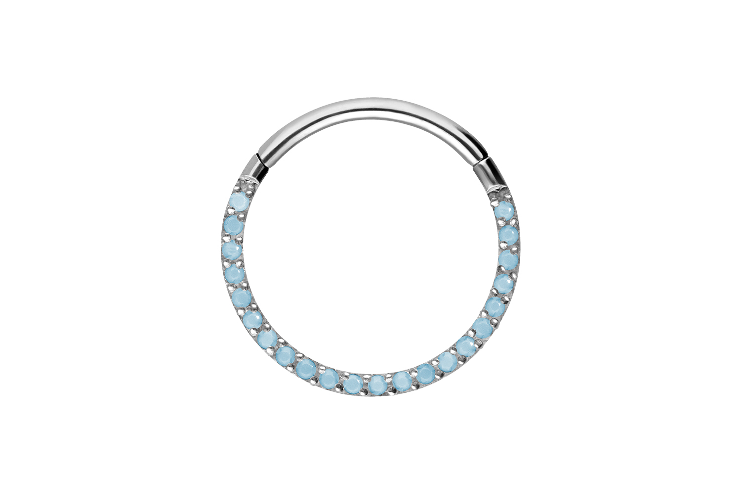 Titan Segmentring Clicker Piercing EINGEFASSTE SYNTHETISCHE TÜRKISE